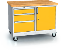 Pracovní stůl alpede PROFI - deska - kontejner - pojízdný podstavec 880 x 1200 x 700